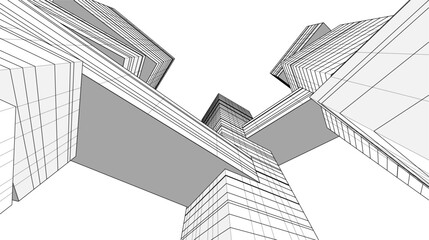 Fototapeta premium architecture design 3d vector drawing
