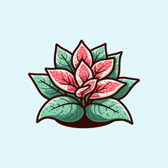 flat design beautiful houseplant vector illustration