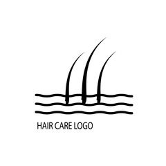 hair care logo isolated on white background. concept of scalp care or haircare, epilation, hair removal, cosmetics and healthy lifestyle. modern vector illustration