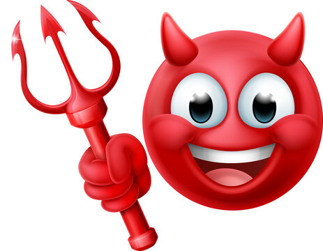 Devil Emoji Emoticon Man Face Cartoon Icon Mascot