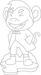 Monkey Halloween Vampire Animal Vector Graphic Art Illustration
