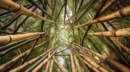 images of bamboo patterns on the forest floor from unique perspectives
