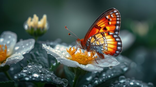 Close-up of butterfly on flower.	
