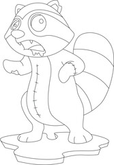 Racoon Halloween Zombie Animal Vector Graphic Art Illustration