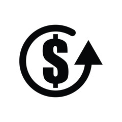 vector illustration of rotating dollar symbol