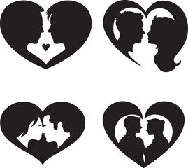 Love Shape Silhouette Illustration Design