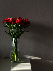 red roses in a vase