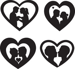 Love Shape Silhouette Illustration Design