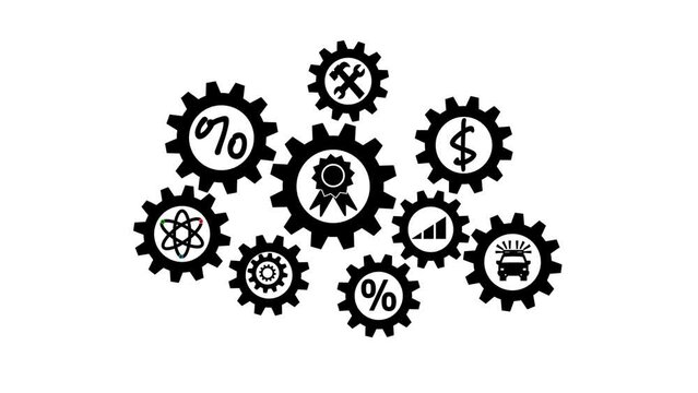 Business and technology sign with gear mechanism concept with dollar sign .