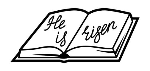 Christian Holy Bible. Happy Easter image. Religious symbol.