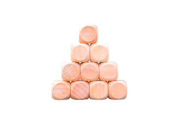 Wooden geometric shapes cube for conceptual design. Education, business, game. isolated on a white background.PNG	