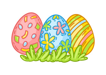 Happy Easter cute object illustration.