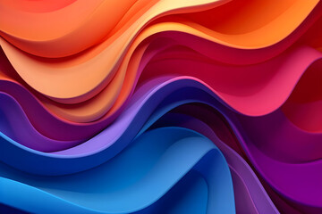 3d rendering of colorful wavy background - Ai Generated