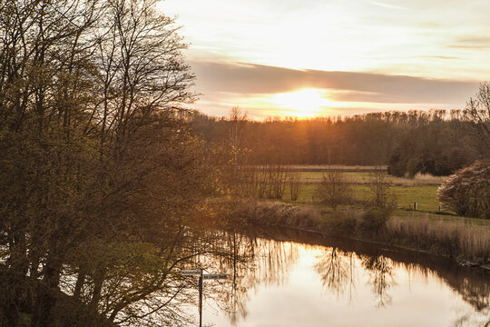 sunset on the river