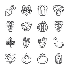 set of icons Vegetables