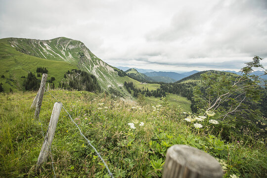 mountain landscape with fence