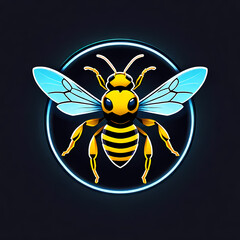 Obraz premium Hornet bee mascot e-sport logo design. Bee modern illustration for badge, emblem, and team gaming esport.