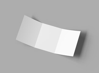 Blank Tri-fold US letter 8'5x11 inc size brochure 3d render