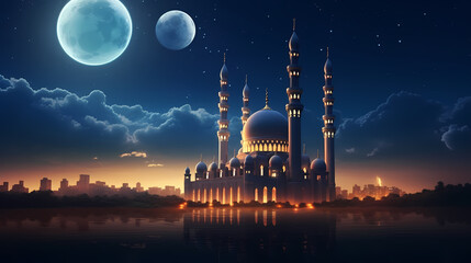 Ramadan background, celebrating Eid al-Fitr and Ramadhan