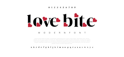 Love Bite modern stylish typography letter logo design - obrazy, fototapety, plakaty