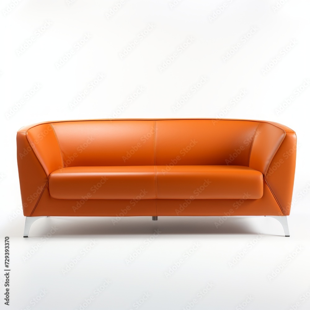 Poster stock image of a reception area sofa on a white background, stylish, comfortable seating for guests 