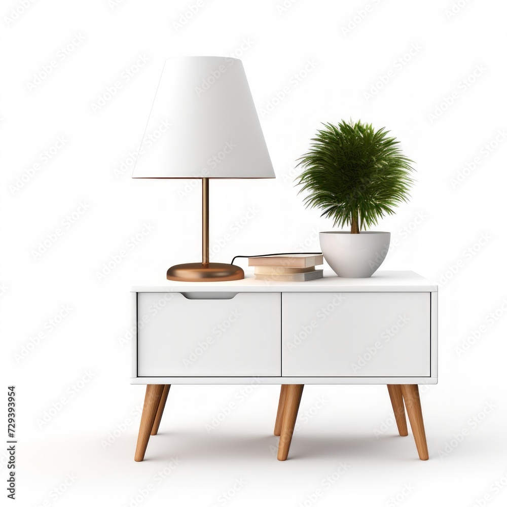 Aufkleber stock image of an office side table on a white background, versatile, additional workspace or decor 