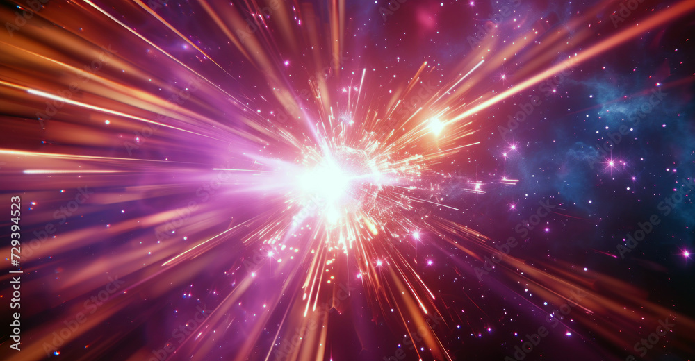 Wall mural digital background with a bright and dynamic effect. spacey and bright background with colorful ligh