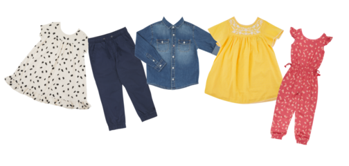 Set of clothes cut out isolated transparent background