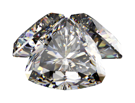 Isolated Sparkling Diamond Trio