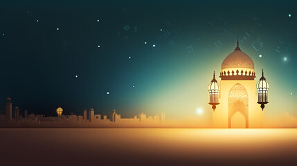 Glowing background for muslim feast in holy month of Ramadan Kareem