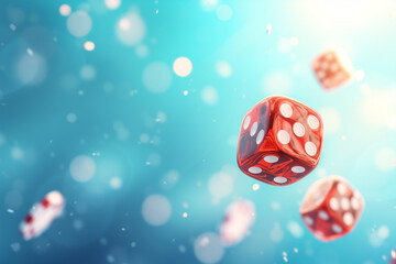 Casino theme background illustration with gambling dice concept for sicbo or craps. Generative AI