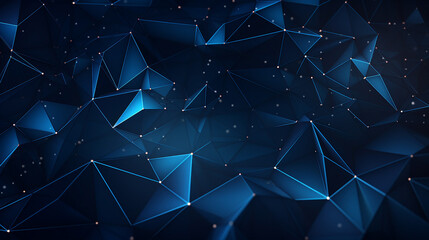 Deep blue geometric polygonal design for modern graphics