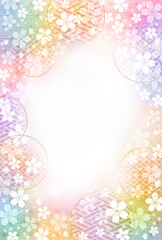 和風の桜の花の背景、カラフル