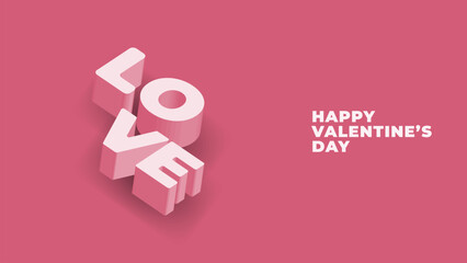 Happy valentines day 3d vector