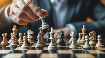 Business Strategy Concept with Chess Game