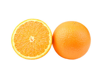 Half slide of orange or Navel orange on transparent png