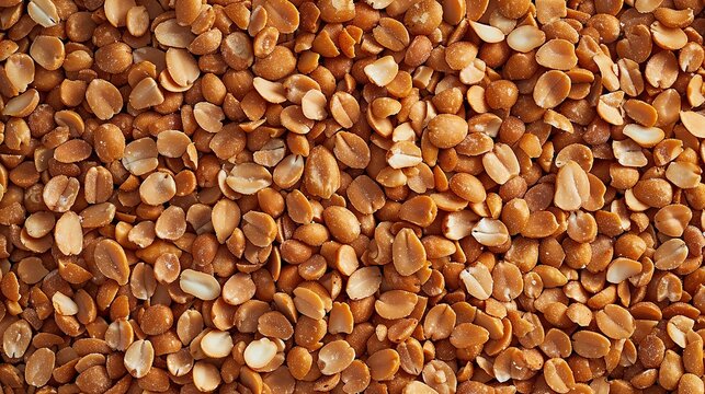 Close-up of abundant peanuts in their natural shells as a textured background