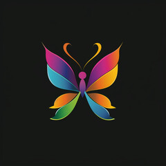 Fototapeta na wymiar butterfly vector illustration for vibrant creative trendy brand logo or modern graphic design