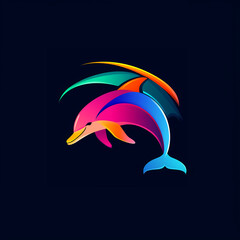 dolphin vector illustration for vibrant creative trendy brand logo or modern graphic design