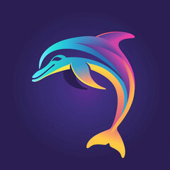 Fototapeta premium dolphin vector illustration for vibrant creative trendy brand logo or modern graphic design