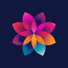 flower vector illustration for vibrant creative trendy brand logo or modern graphic design