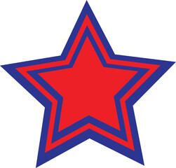 red star on blue