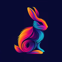 rabbit vector illustration for vibrant creative trendy brand logo or modern graphic design
