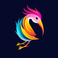 Obraz premium stork vector illustration for vibrant creative trendy brand logo or modern graphic design