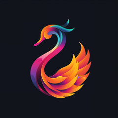 swan vector illustration for vibrant creative trendy brand logo or modern graphic design