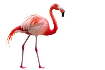 Fotobehang Flamingo Isolated on Transparent Background © Habiba
