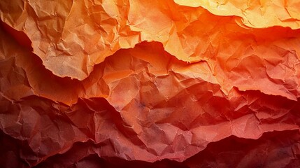 Orange texture of crumpled paper
