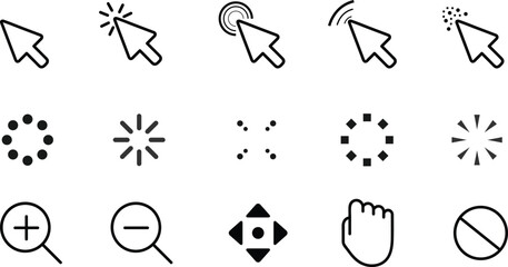 Mouse Cursor icon set vector - obrazy, fototapety, plakaty