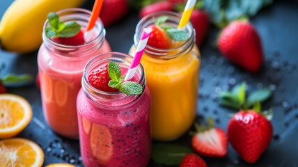 colorful smoothies
