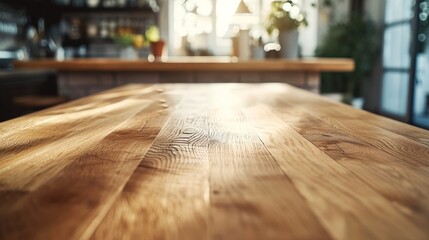 Sturdy oak tabletop offering a clean and polished wooden surface